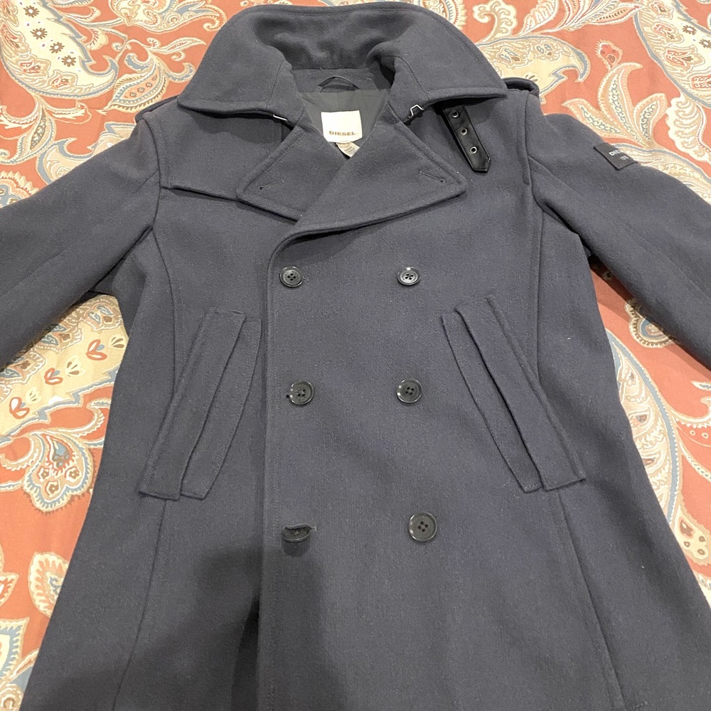Diesel Pea Coat Men's Dark Grey